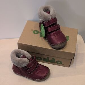 Kids Burgundy Boots with Cozy Lining